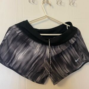 Nike Women's Black and White Athletic Shorts